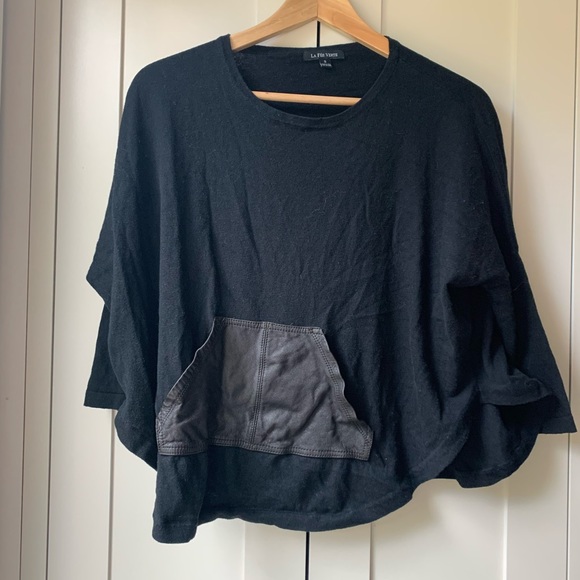 LA FÉE VERTE KNIT TOP W LEATHER POUCH - Picture 2 of 3